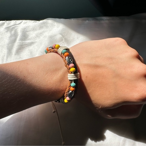 Rainbow Rope Braided Adjustable Bracelet Western Boho Colorful - Picture 1 of 2